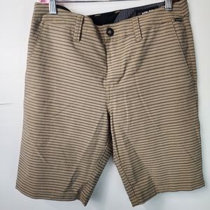 Volcom men's striped brown blue shorts size 30 regular straight surf & turf